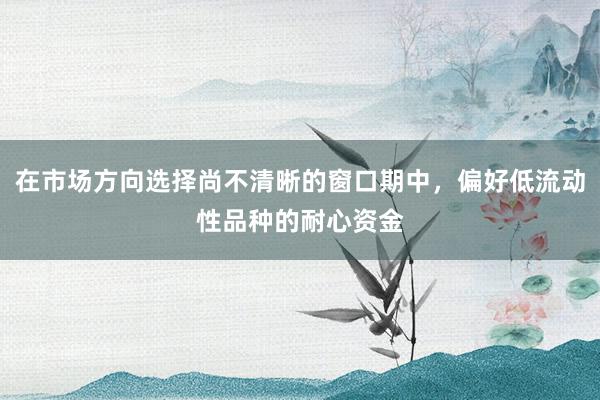 在市场方向选择尚不清晰的窗口期中，偏好低流动性品种的耐心资金