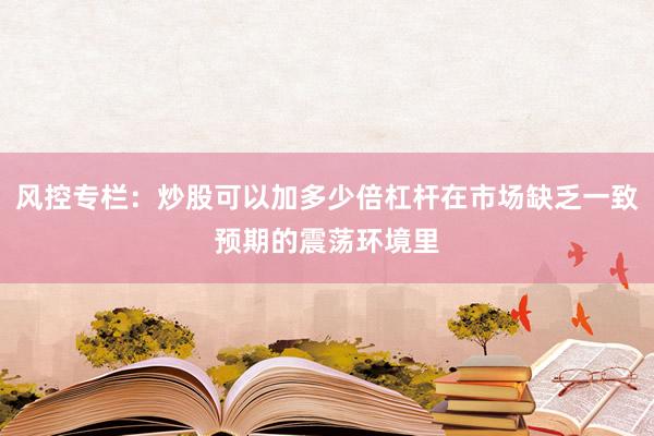 风控专栏：炒股可以加多少倍杠杆在市场缺乏一致预期的震荡环境里